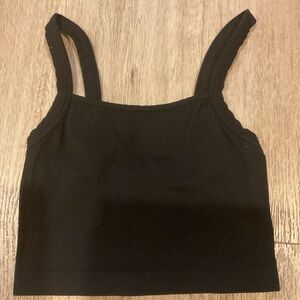 Colsie - Sleeveless Black Ribbed Crop Top - Ladies Size X-Small